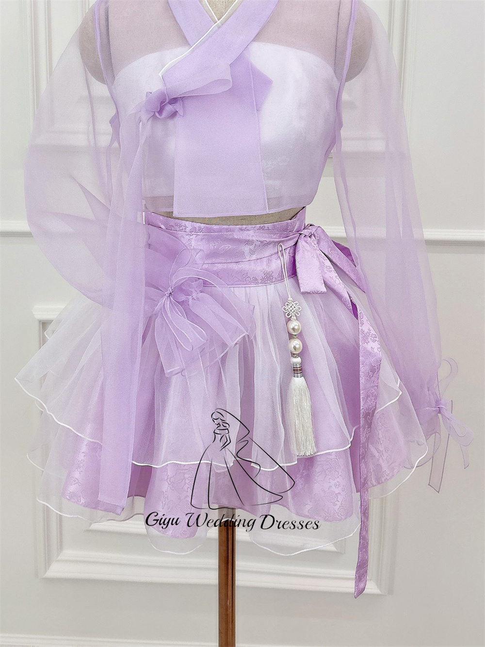 Giyu Purple Hanbok Mini Dress  - огляд і ціна Korean Tea Set