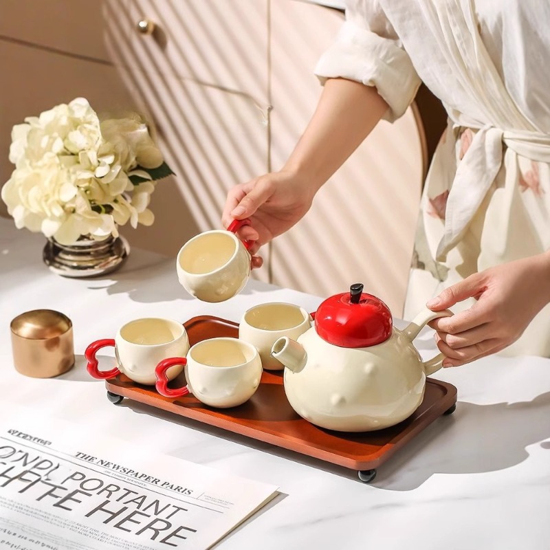 Korean Creative Cartoon Apple  - огляд і ціна Korean Tea Set