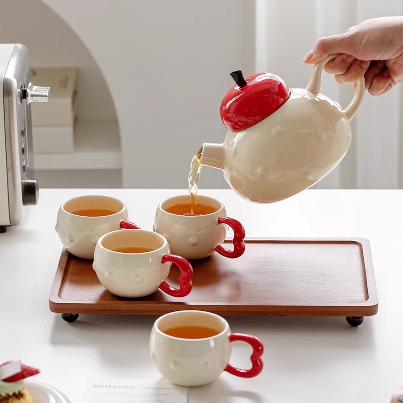 Korean Creative Cartoon Apple  - огляд і ціна Korean Tea Set
