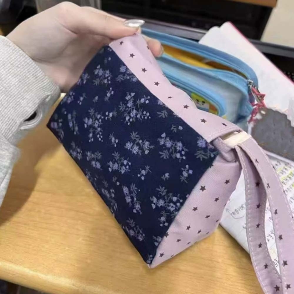 Purple Print Floral Makeup Bag - огляд і ціна Lifestyle In Korean