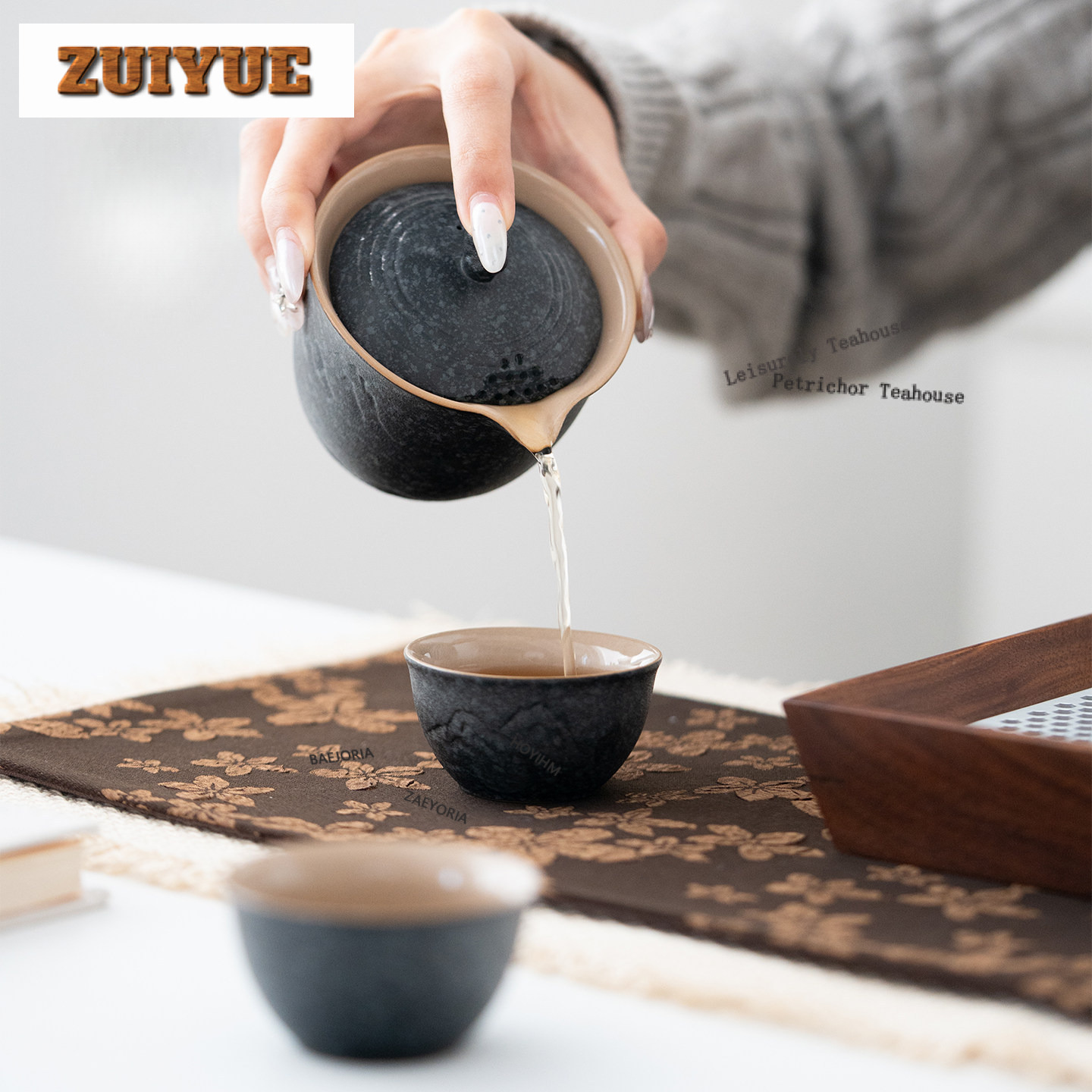 Black Pottery Travel Tea Set K - огляд і ціна Korean Tea Set