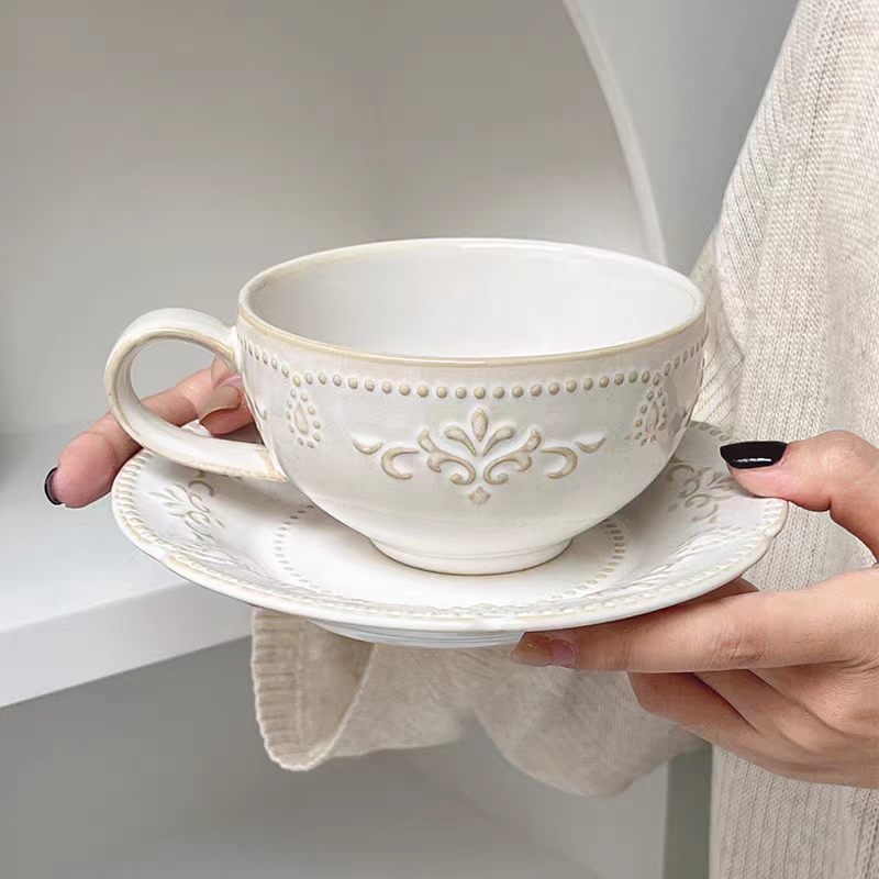 French Retro Relief Flower Cup - огляд і ціна Korean Tea Set