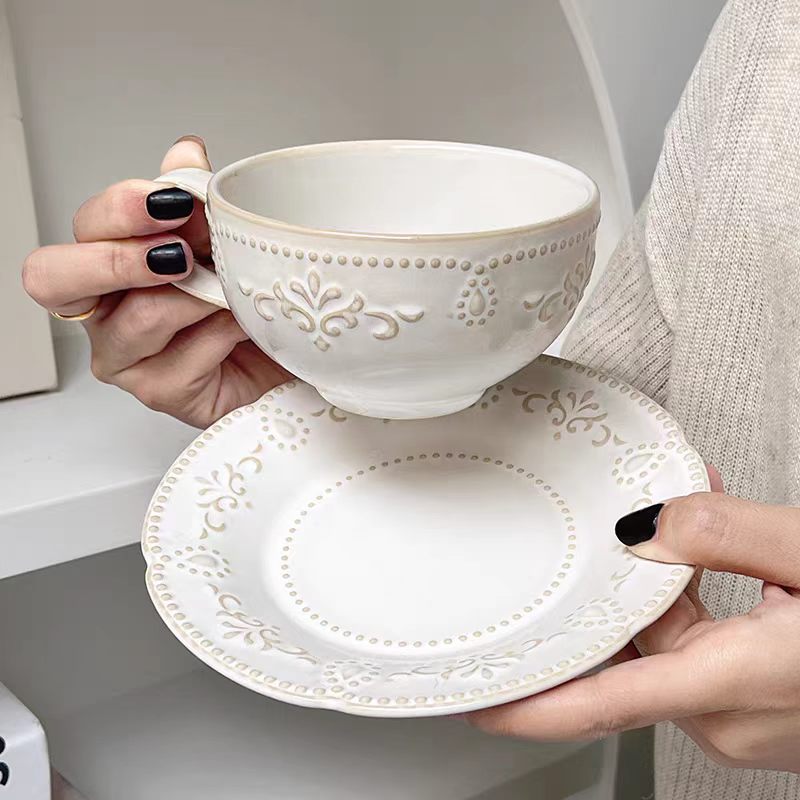 French Retro Relief Flower Cup - огляд і ціна Korean Tea Set