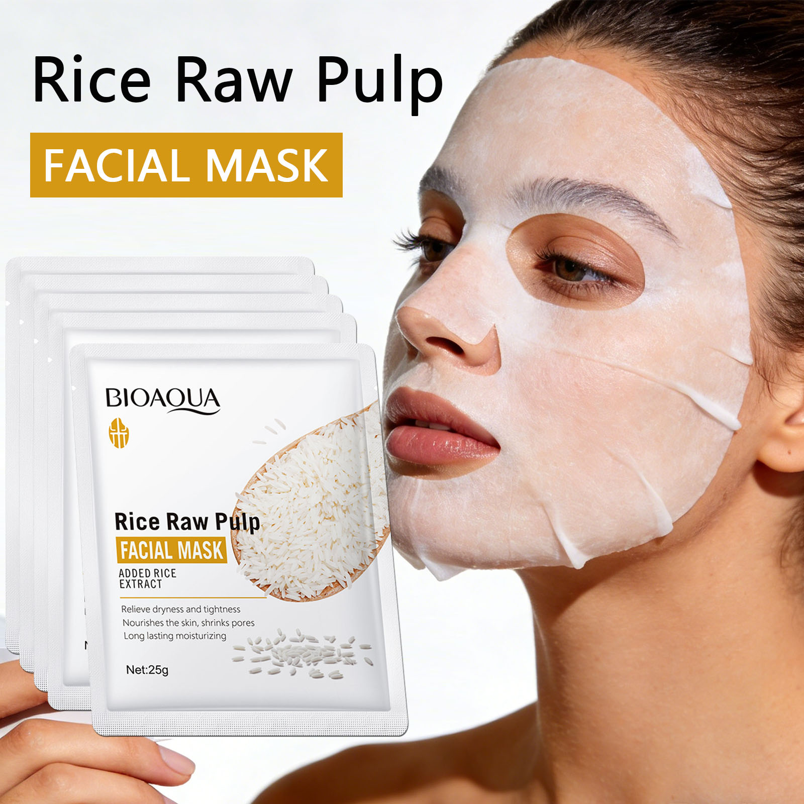 1/5/10/20pcs Rice Raw Pulp Fac - огляд і ціна Korean Skincare Routine
